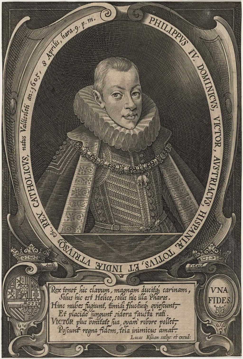 Philip IV, King of Spain, by Lucas Kilian, ink, 1624