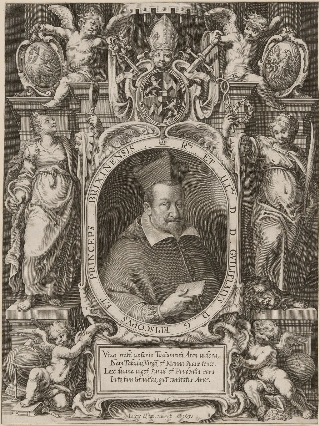 William von Welsberg, Archbishop of Brixen, by Lucas Kilian, ink, 1632