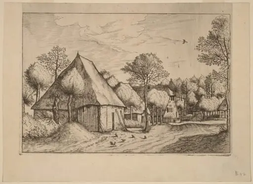 A Farmyard with a Draw Well, by Lucas van Doetechum