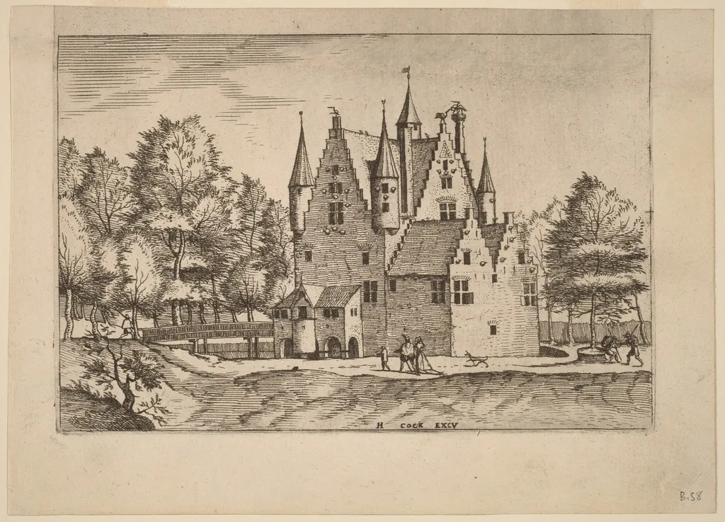Castle, by Lucas van Doetechum, ink, 1560