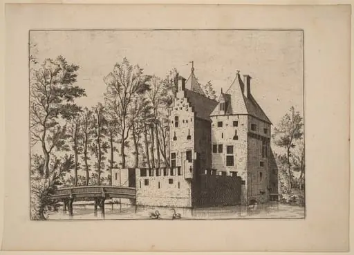Castle with Lift-Bridge, by Lucas van Doetechum