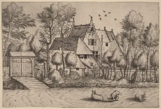 Country House with a Ditch, by Lucas van Doetechum