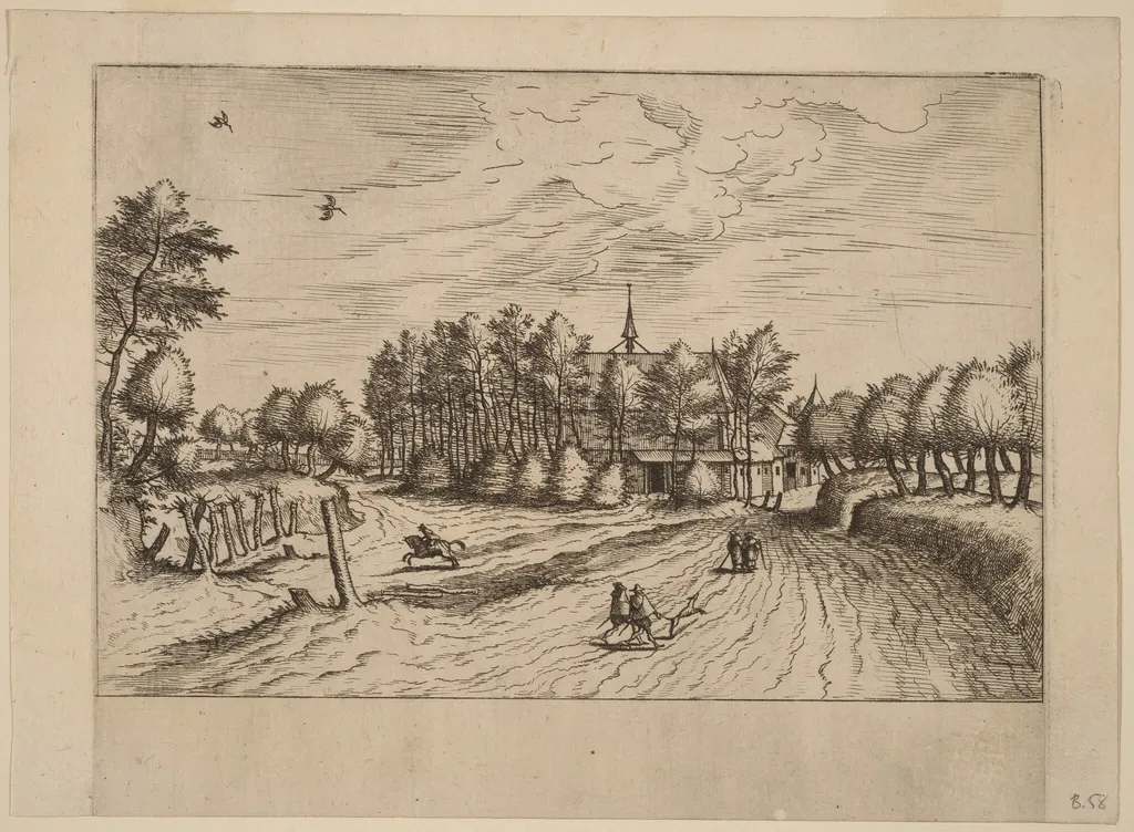 Farm, by Lucas van Doetechum, ink, 1560
