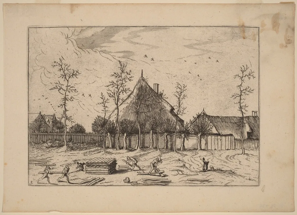 Farm, by Lucas van Doetechum, ink
