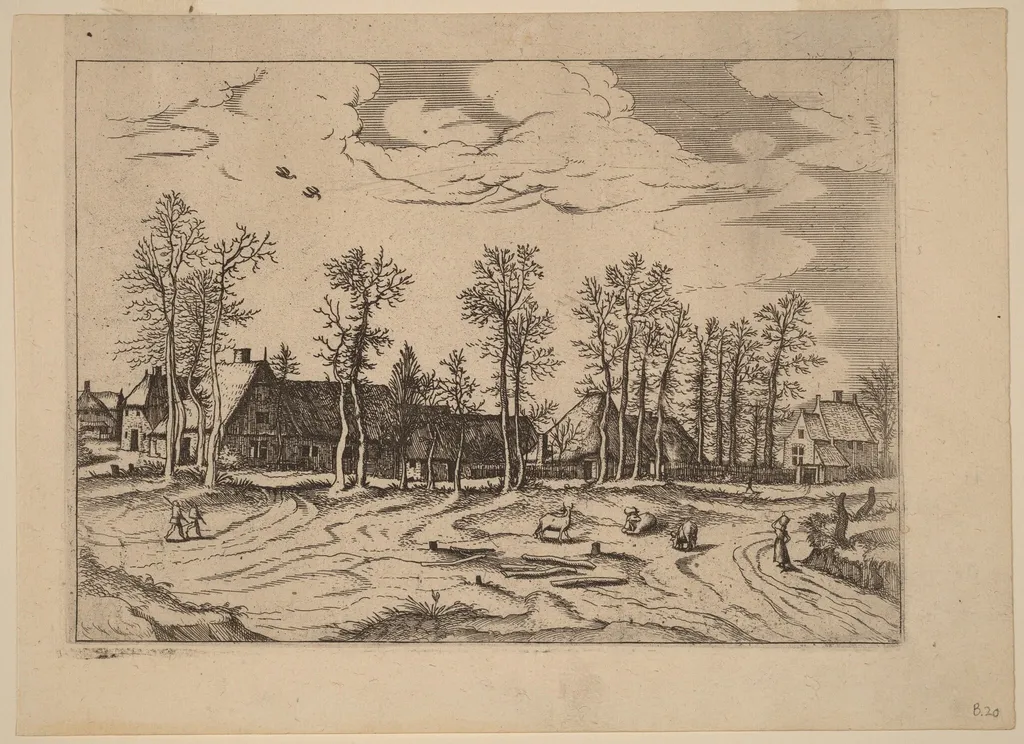 Farms, by Lucas van Doetechum, ink, 1560