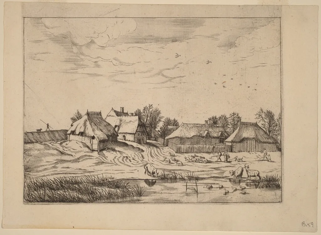 Farms, by Lucas van Doetechum, ink, 1560