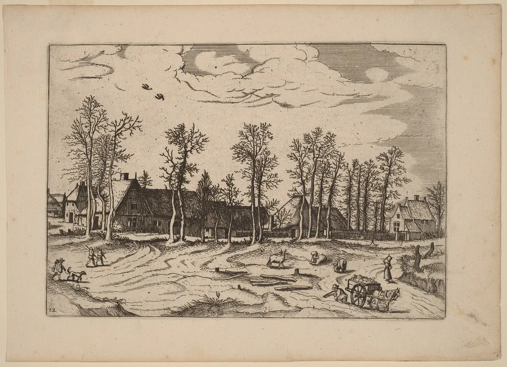 Farms, by Lucas van Doetechum, ink, 1676