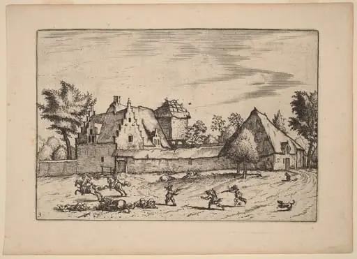 Farms in a Court, by Lucas van Doetechum