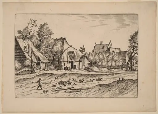 Farms in a Village, by Lucas van Doetechum
