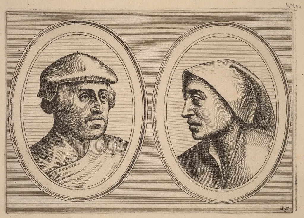 "Oprechte Lammert" and "Deughdighe Geertruyd", by Lucas van Doetechum, ink, 1564