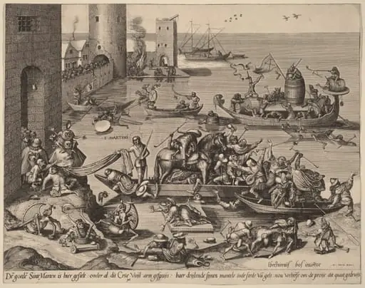 Saint Martin with His Horse in a Ship, by Lucas van Doetechum