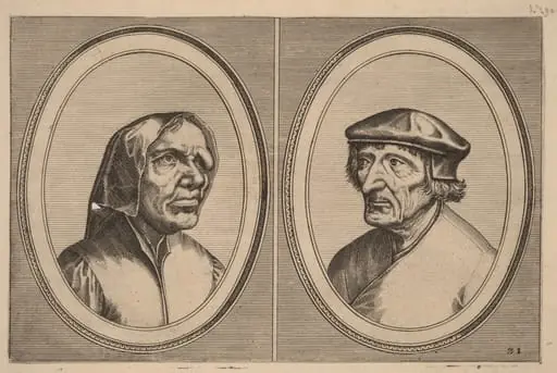 "Trijn Bulle-bacx" and "Voorsichtighe Oenne", by Lucas van Doetechum