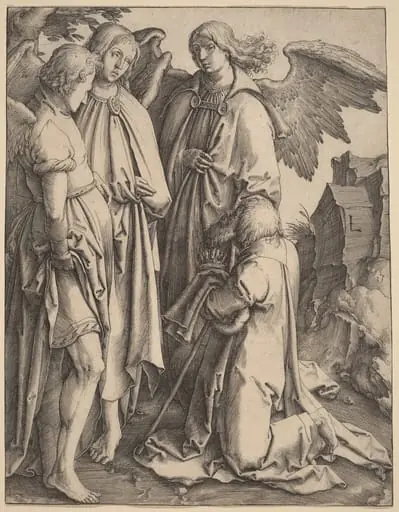 Abraham and the Three Angels, by Lucas van Leyden