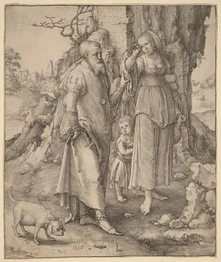 Abraham Repudiating Hagar, by Lucas van Leyden