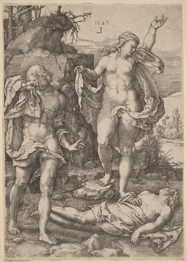 Adam and Eve Lamenting the Death of Abel, by Lucas van Leyden