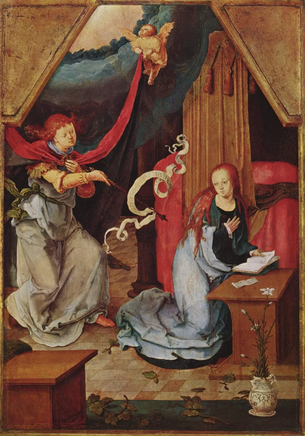 Annunciation, by Lucas van Leyden, oil, 1522