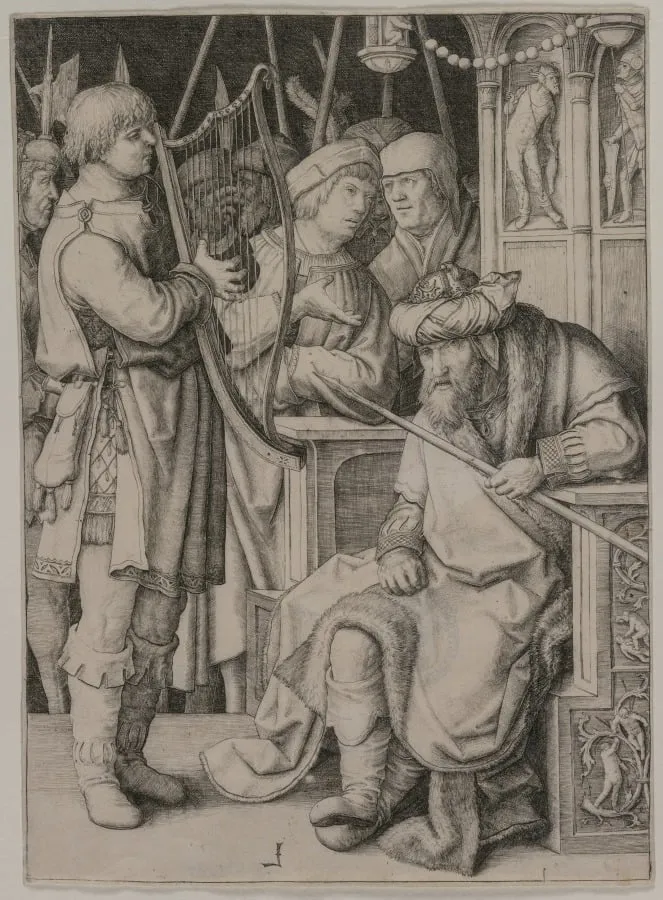David Playing the Harp before Saul, by Lucas van Leyden, 1508