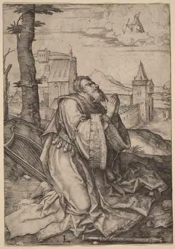 David Praying, by Lucas van Leyden