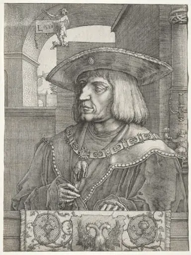 Emperor Maximilian I, by Lucas van Leyden