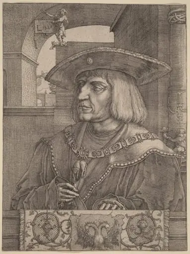 Emperor Maximilian I, by Lucas van Leyden