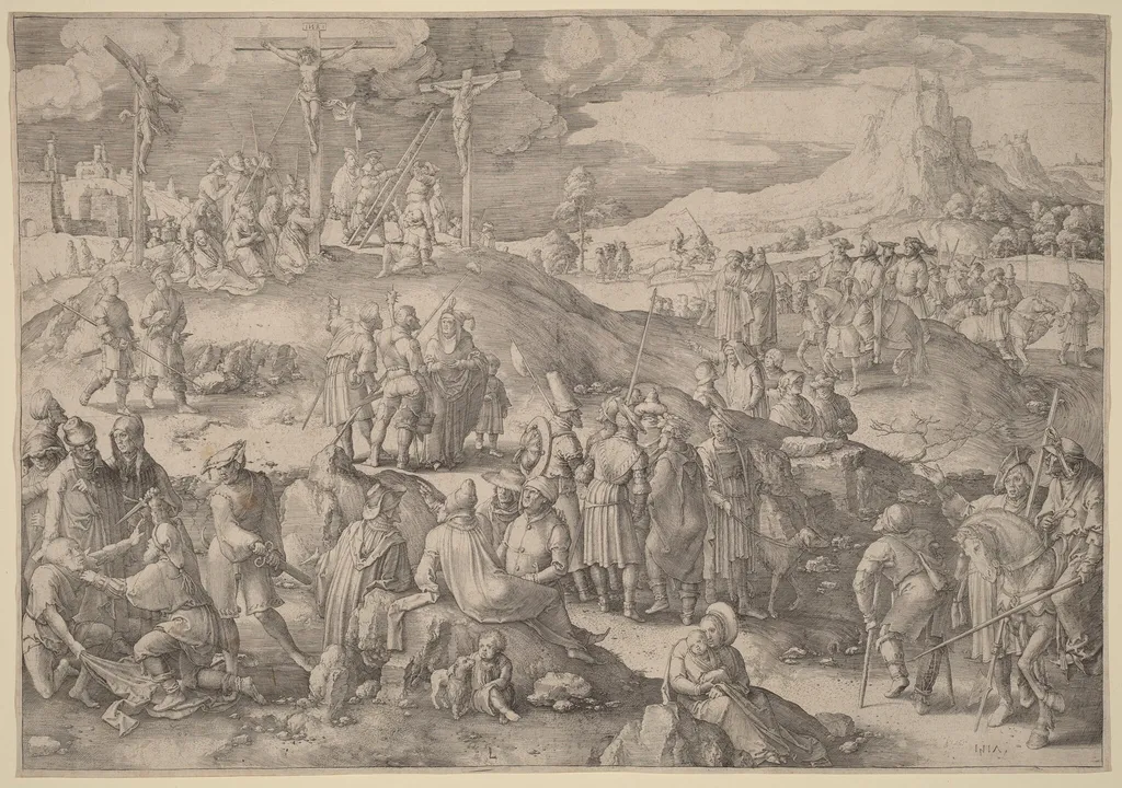 Golgotha, by Lucas van Leyden, ink, 1517