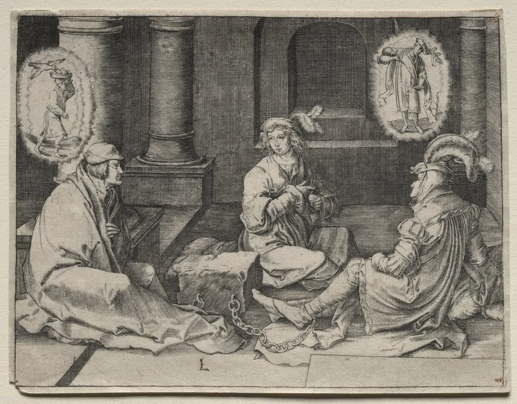 Joseph Interprets the Dreams in Prison, by Lucas van Leyden, 1512