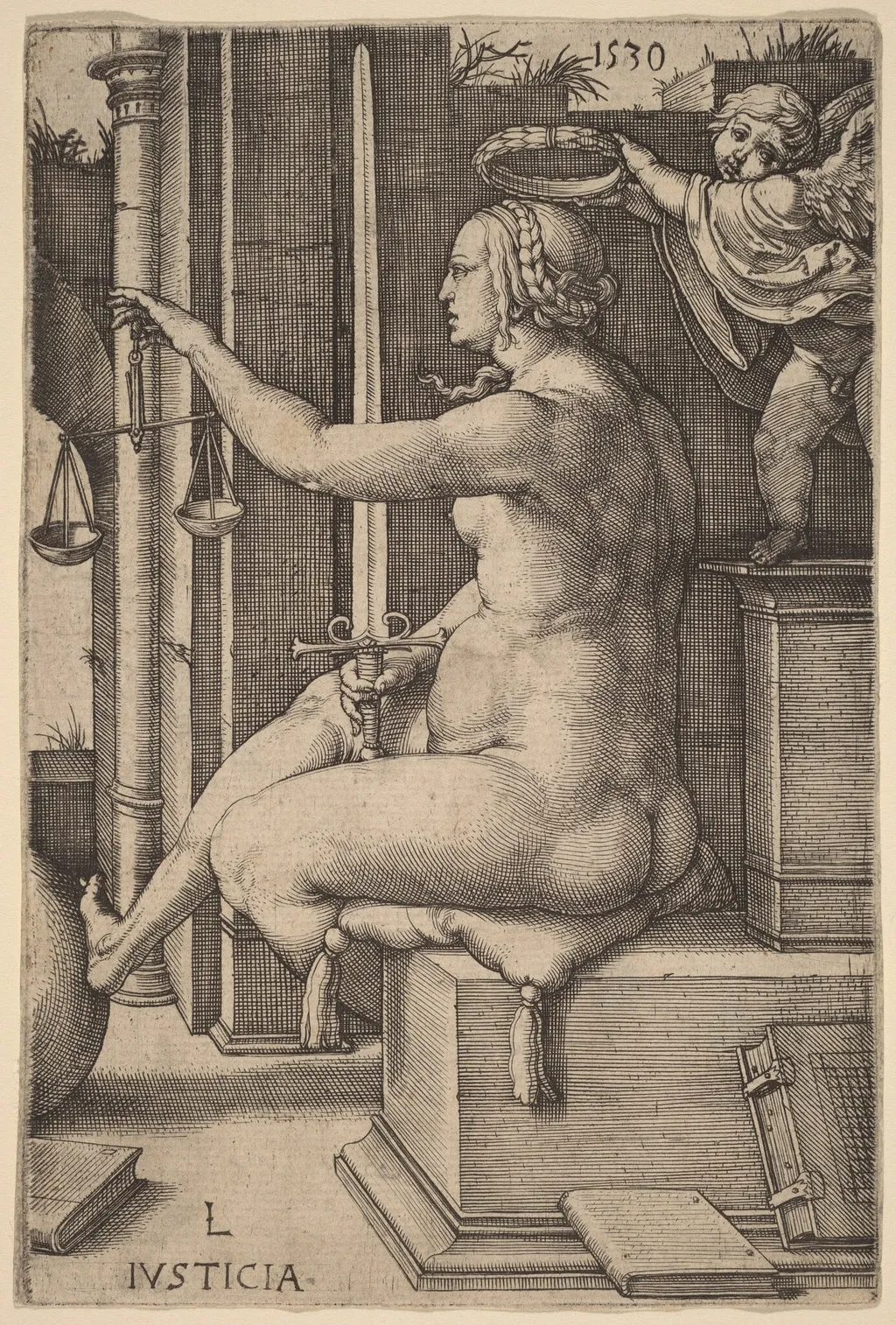 Justicia (Justice), by Lucas van Leyden, ink, 1530