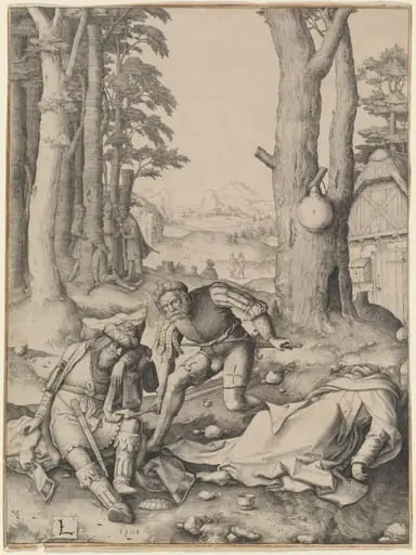 Mahomet and the Monk Sergius, by Lucas van Leyden