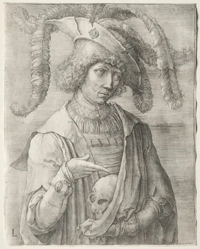 Portrait of a Young Man with a Skull, by Lucas van Leyden