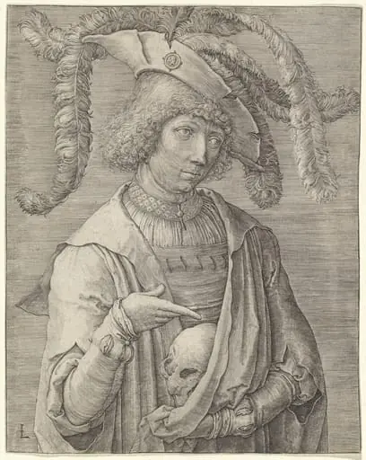 Portrait of a Young Man with a Skull, by Lucas van Leyden