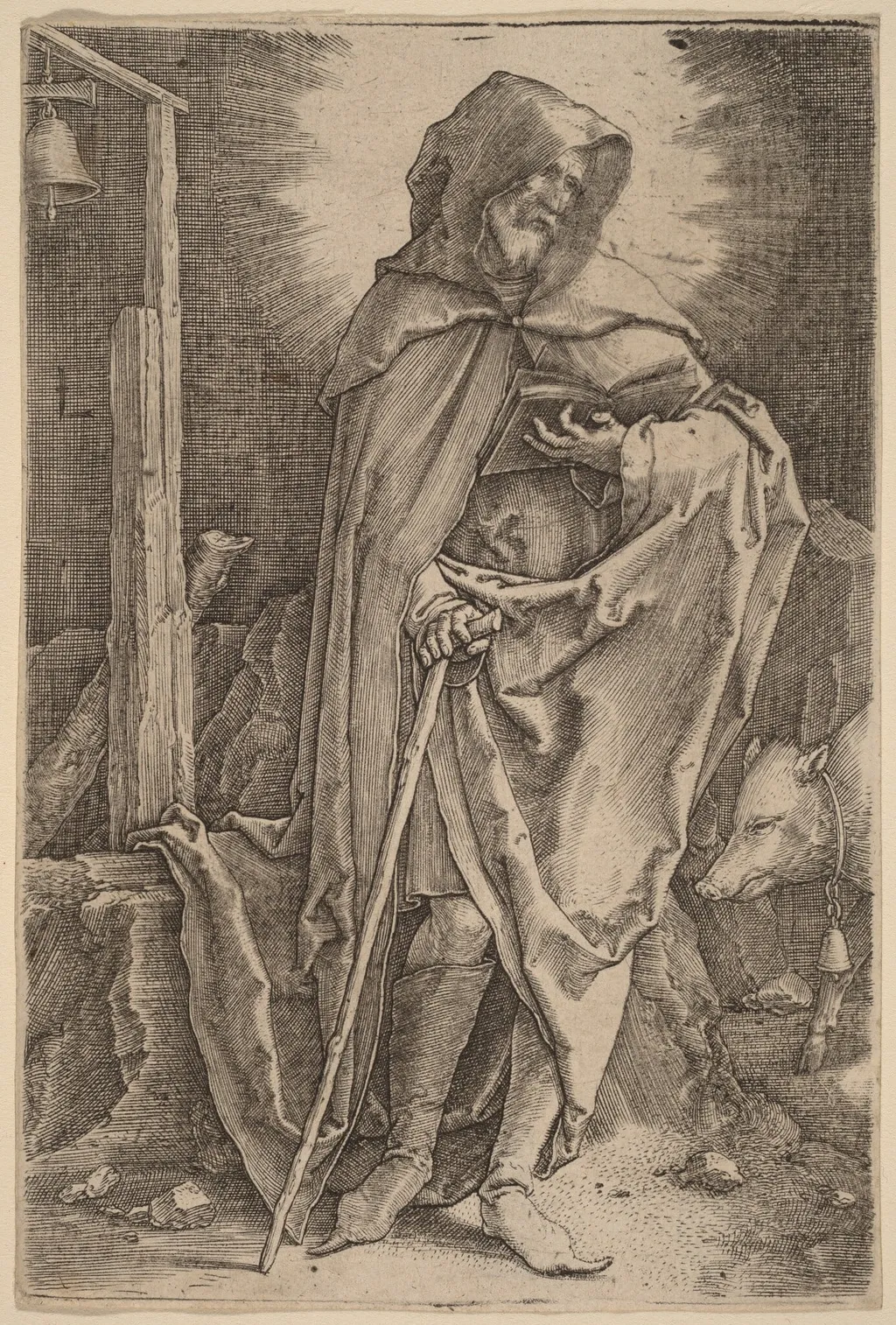 Saint Anthony, by Lucas van Leyden, ink, 1521