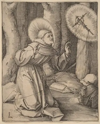 Saint Francis of Assisi Receiving the Stigmata, by Lucas van Leyden