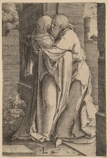 Saint Joachim Embracing Saint Anna, by Lucas van Leyden