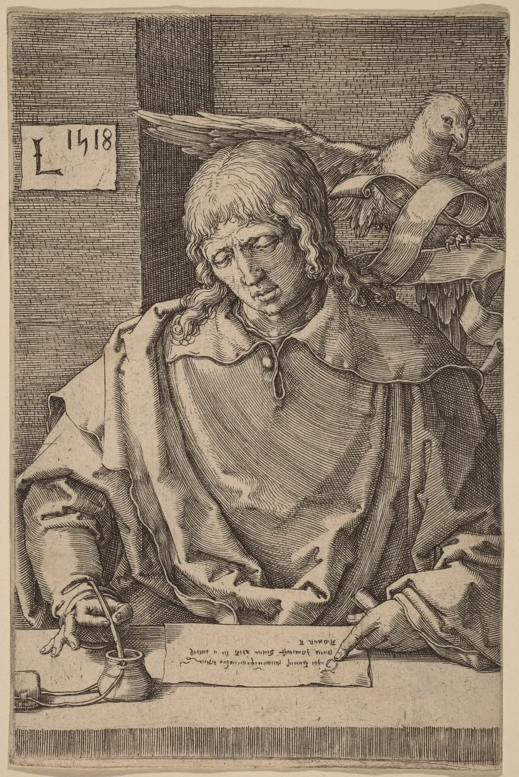 Saint John, by Lucas van Leyden, ink, 1518