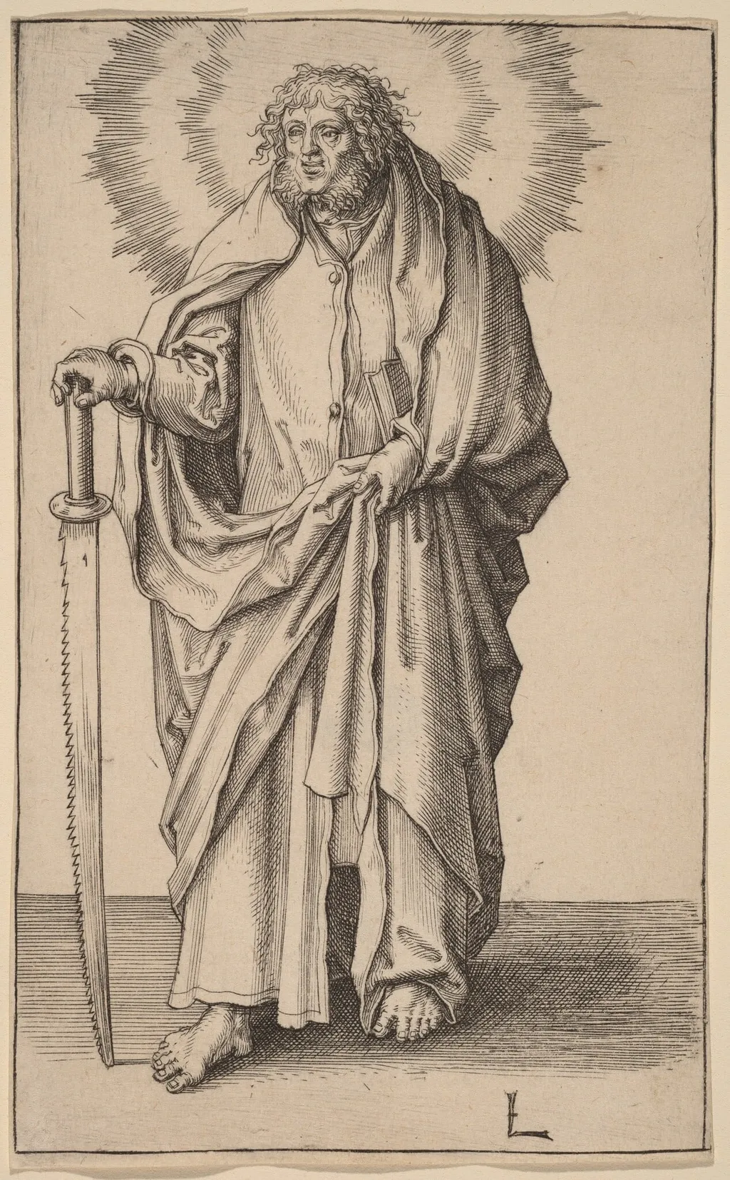 Saint Simon, by Lucas van Leyden, ink, 1510