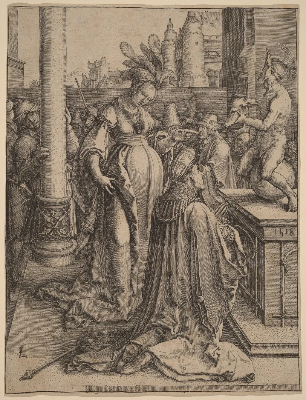 Solomon's Idolatry, by Lucas van Leyden, ink, 1514