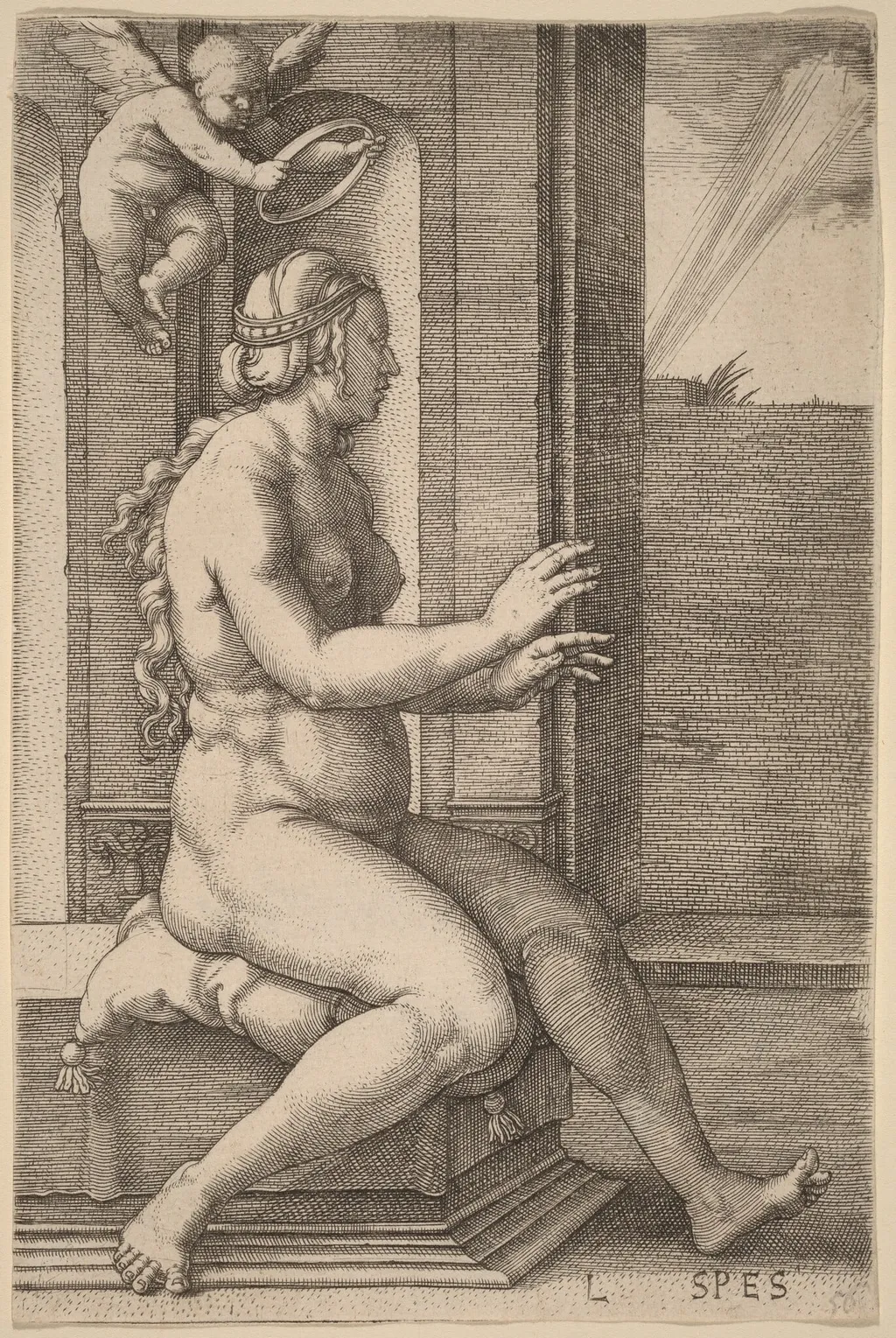 Spes (Hope), by Lucas van Leyden, ink, 1530