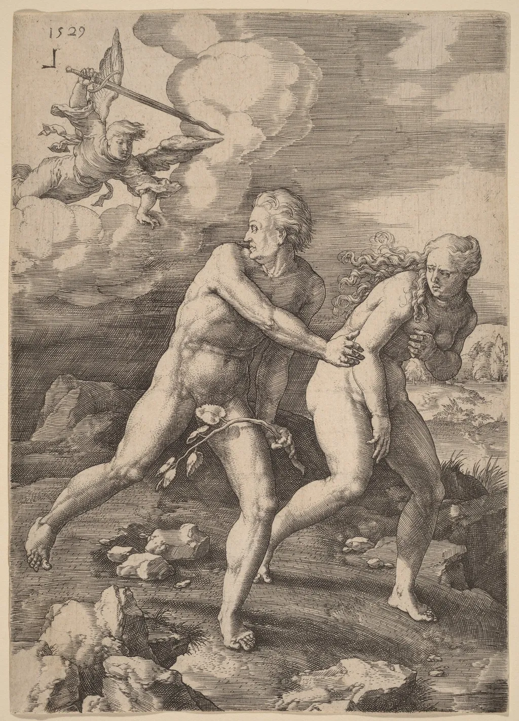 The Explusion from Paradise, by Lucas van Leyden, ink, 1529