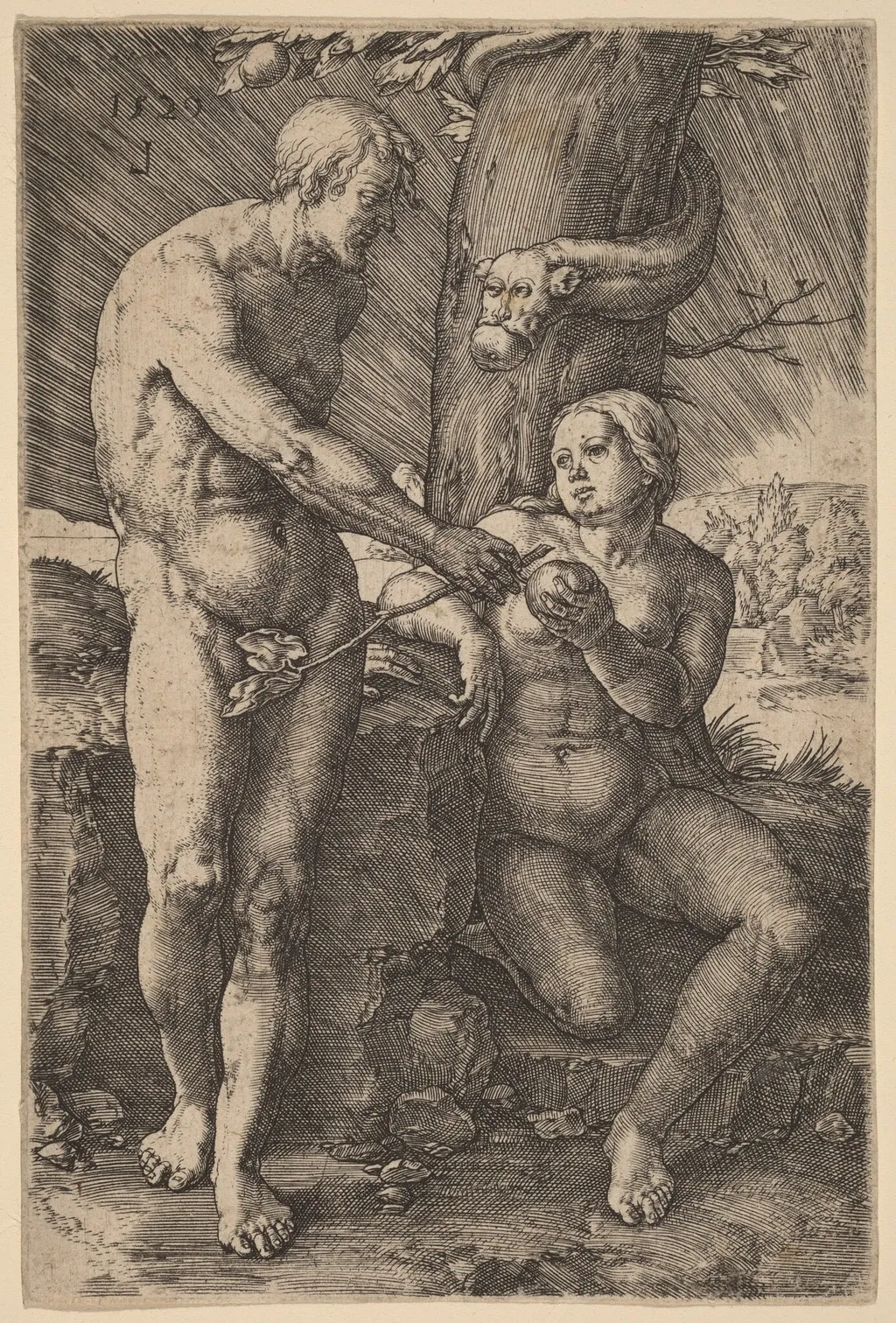 The Fall of Man, by Lucas van Leyden, ink, 1529