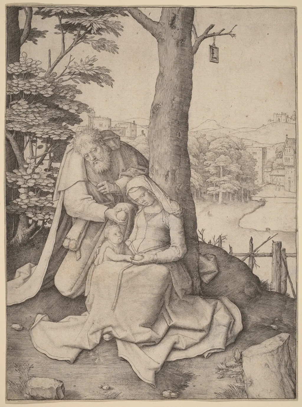 The Holy Family, by Lucas van Leyden, ink, 1508