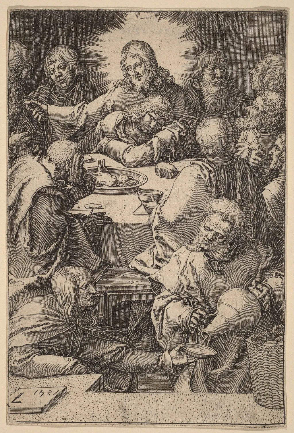 The Last Supper, by Lucas van Leyden, ink, 1521