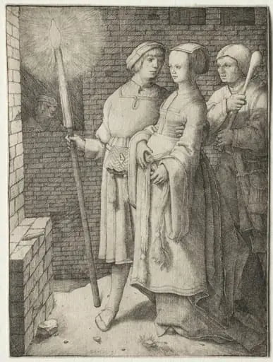 The Man with the Torch and a Woman Followed by a Fool, by Lucas van Leyden