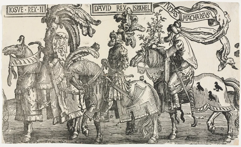 The Nine Heroes: Joshua, David, Judas Maccabees, by Lucas van Leyden, 1516