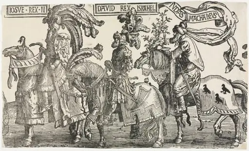 The Nine Heroes: Joshua, David, Judas Maccabees, by Lucas van Leyden