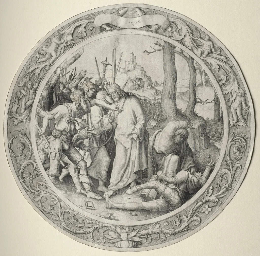 The Round Passion: The Betrayal of Christ, by Lucas van Leyden, 1509