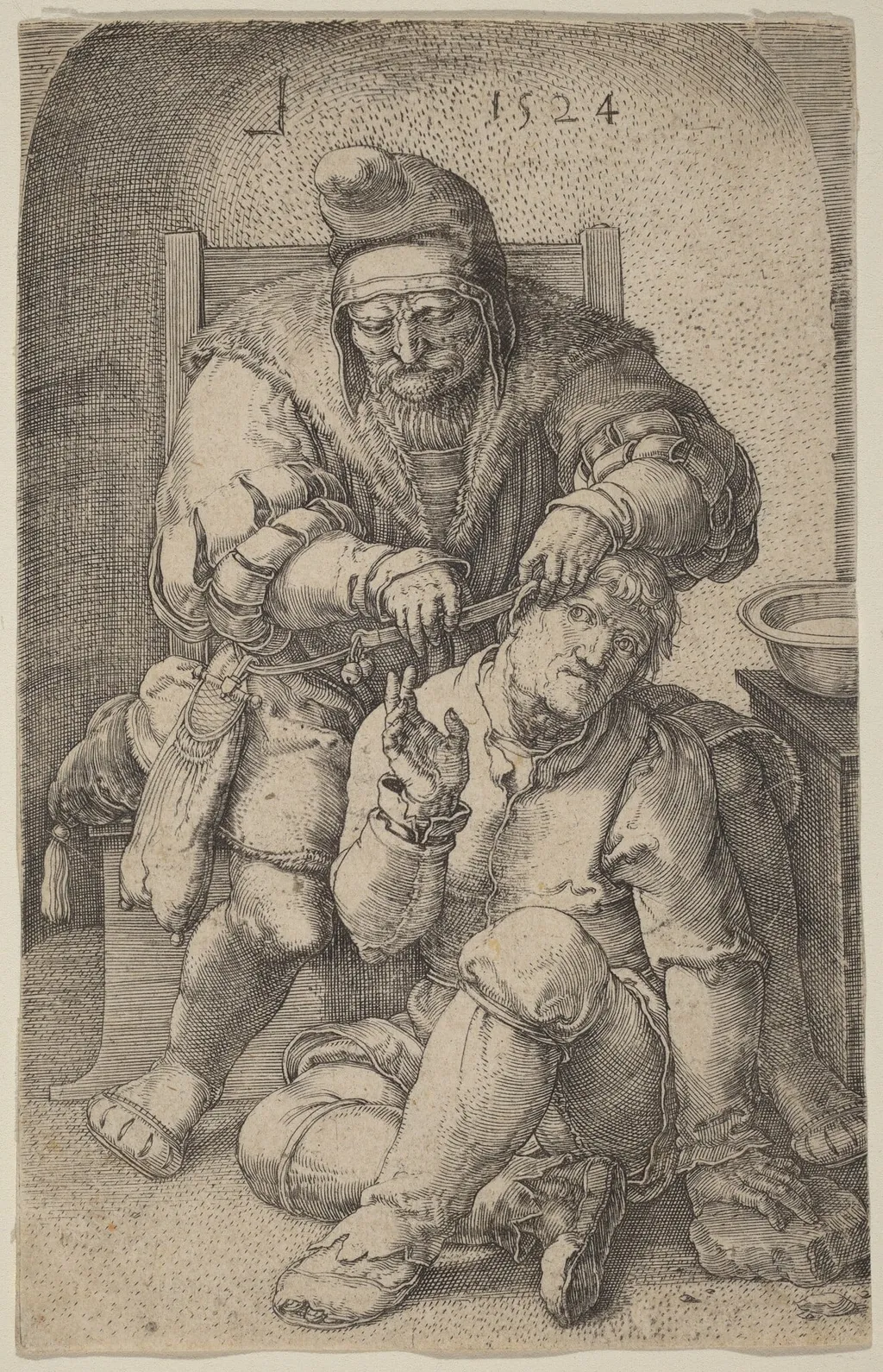 The Surgeon, by Lucas van Leyden, ink, 1524