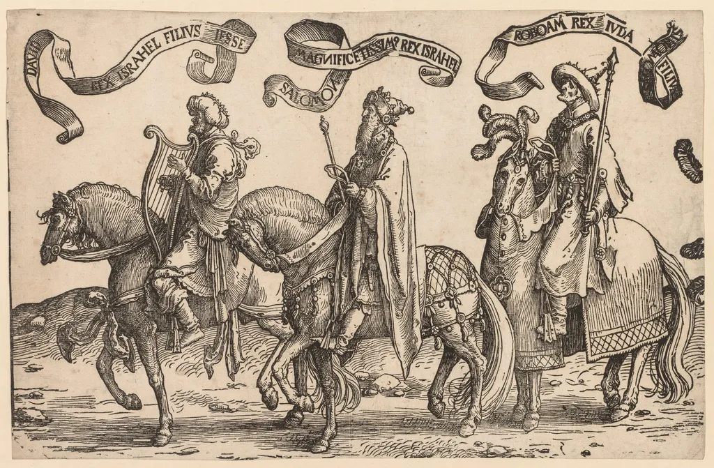 The Twelve Kings of Israel: David, Solomon, Rehoboam, by Lucas van Leyden, 1516