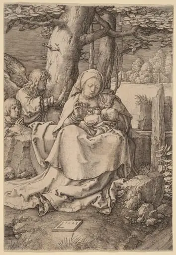 The Virgin and Child with Two Angels, by Lucas van Leyden