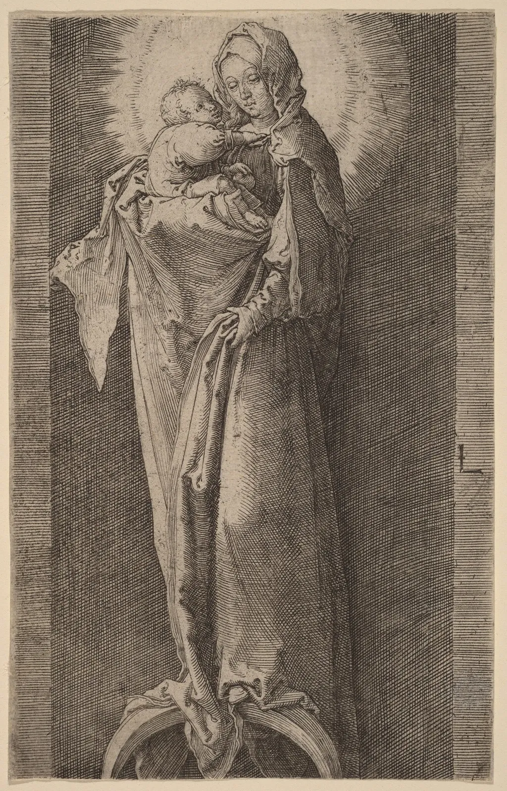 The Virgin in the Niche, by Lucas van Leyden, ink, 1518