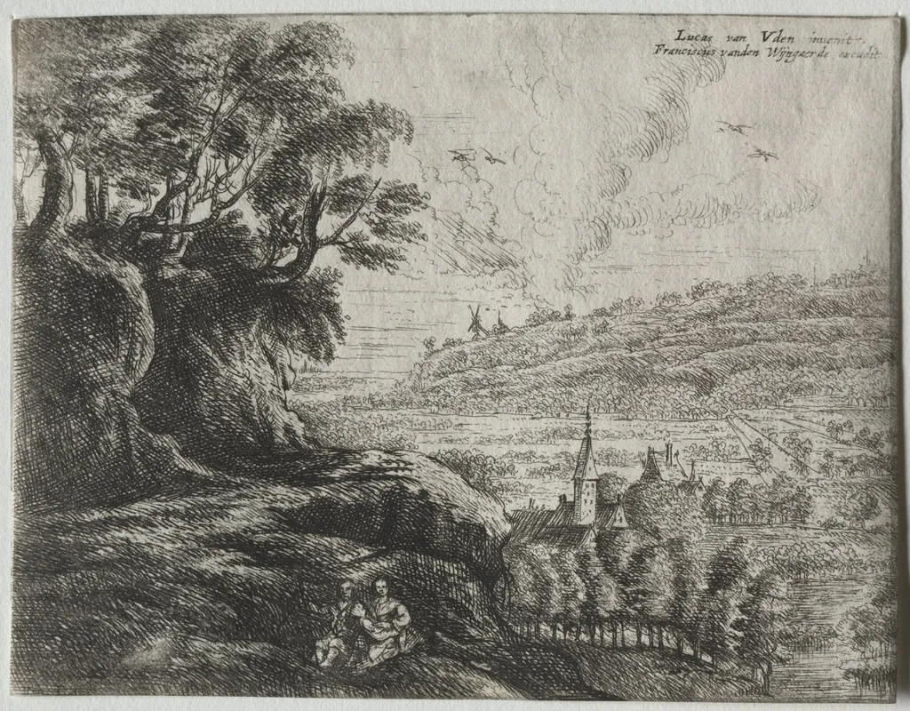 Landscape with a Peasant Couple and Baby, by Lucas van Uden, 1643